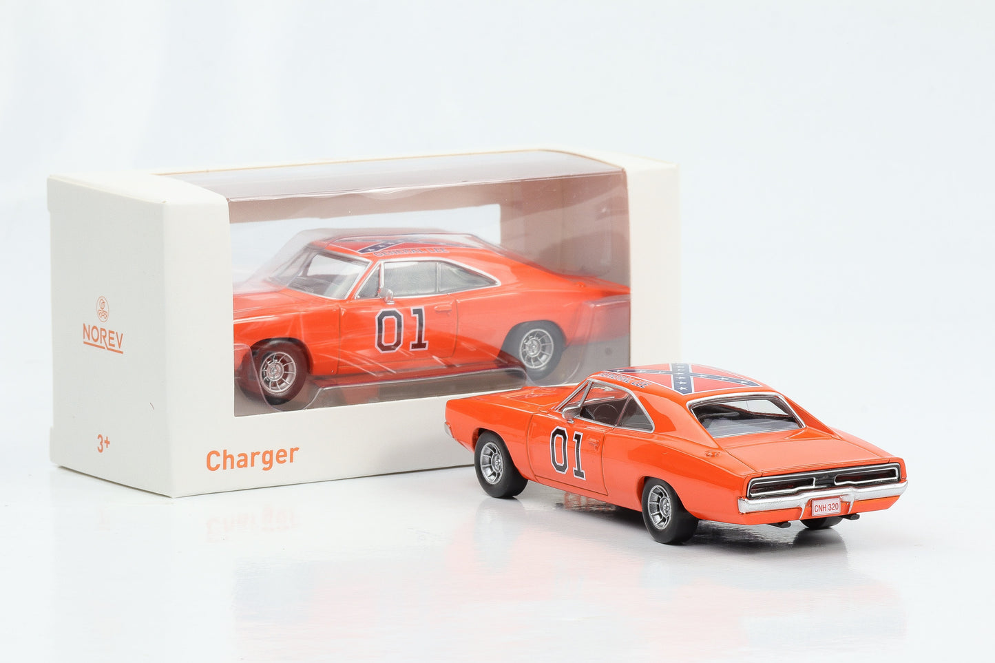 1:43 Dodge Charger 1969 General Lee Movie car orange 1:43 Norev Jet Car