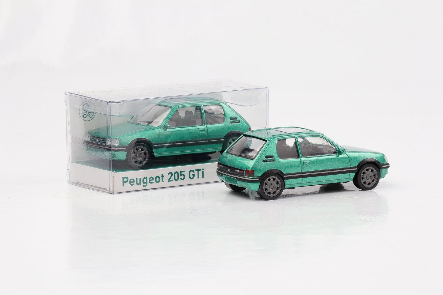 1:43 Peugeot 205 GTI 1992 grün metallic Norev Jet Car 471717 diecast