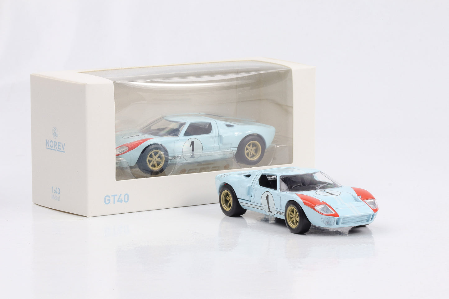 Ford GT40 24H Le Mans #1 1966 hellblau Norev Jet Car 270568