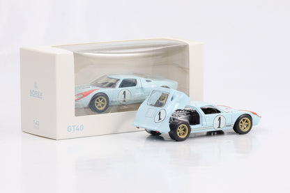 Ford GT40 24H Le Mans #1 1966 hellblau Norev Jet Car 270568