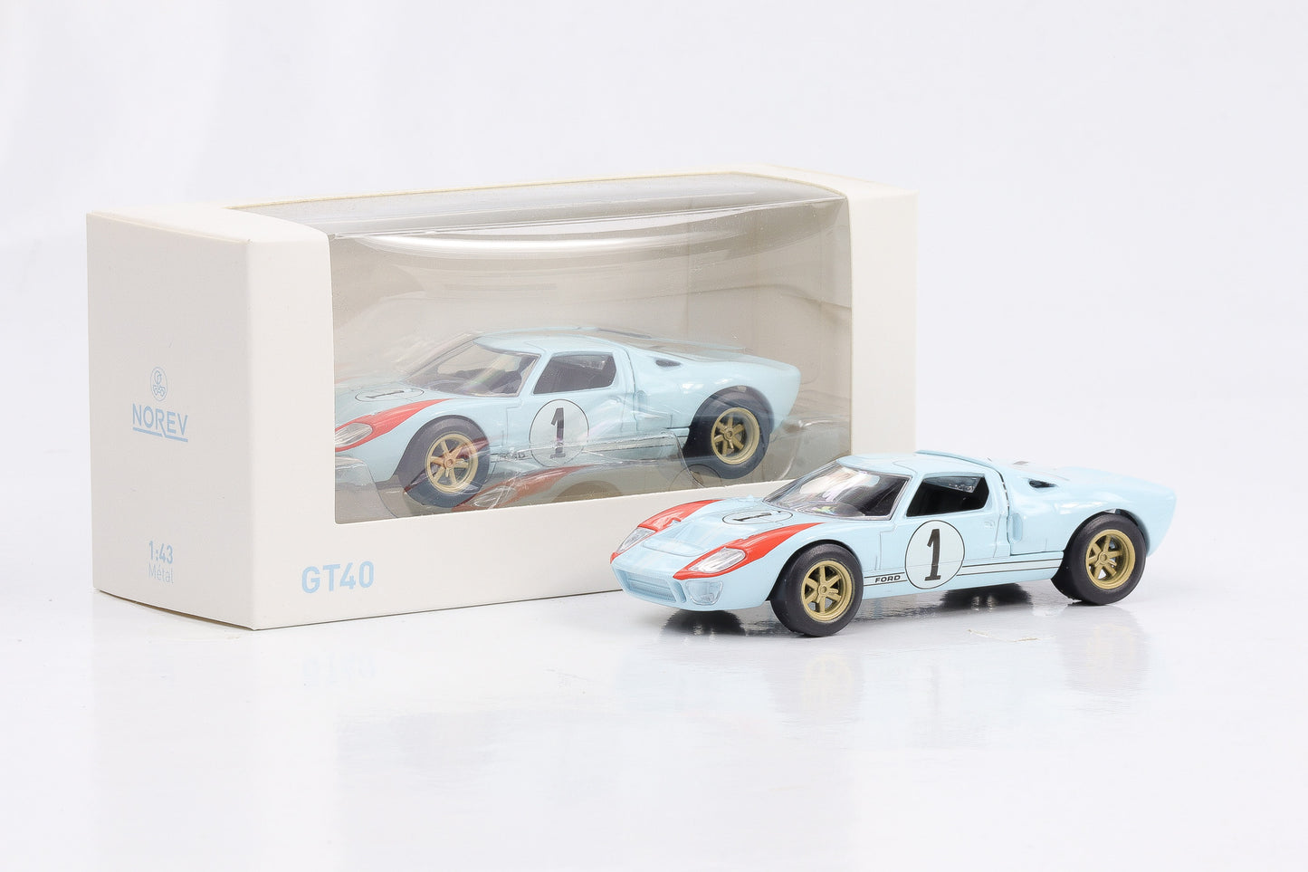 Ford GT40 24H Le Mans #1 1966 hellblau Norev Jet Car 270568