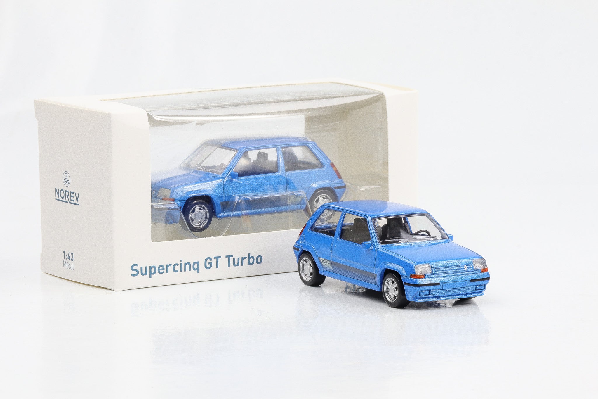 Voiture Miniature Renault 5 Supercinq GT Turbo 1988 - Norev 1/43 - Rouge - Métal - Boîte Fermée
