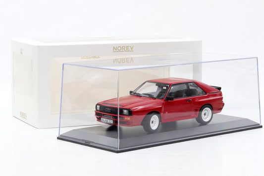 1:18 Norev VW Audi Sport Quattro Gr. B 1985 rot + Vitrine