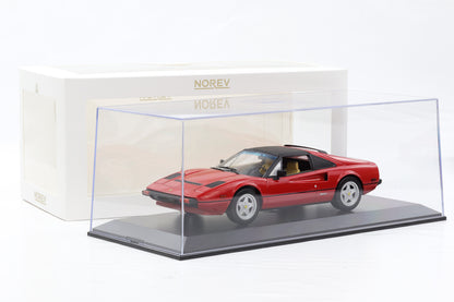 1:18 Norev Ferrari 308 GTS Movie Magnum rot Targadach 1982 + Vitrine