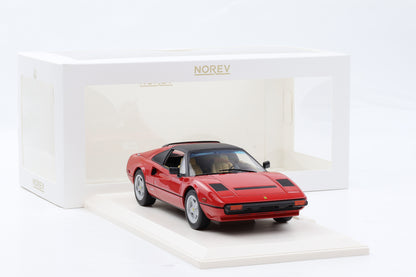 1:18 Norev Ferrari 308 GTS Movie Magnum rot Targadach 1982 + Vitrine