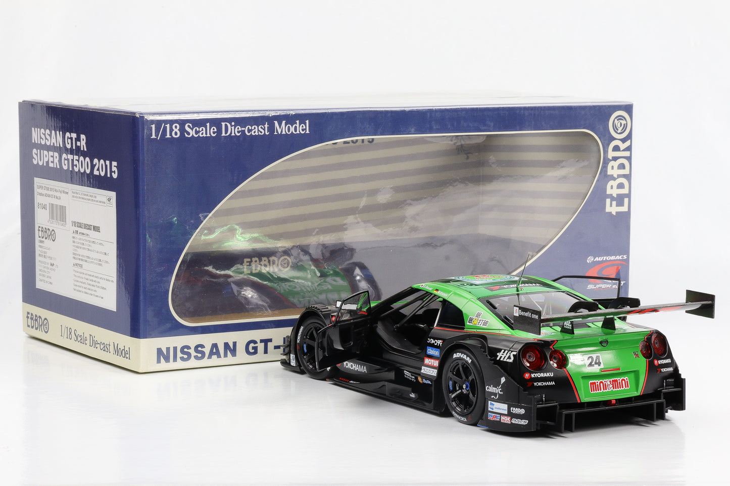 1:18 Ebbro Nissan GT-R Super GT500 2015 #24 Fuji Winner D. Sasaki M. Krumm