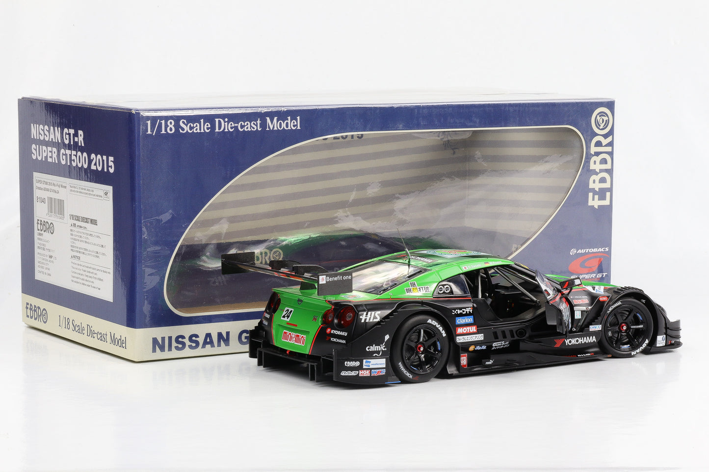 1:18 Ebbro Nissan GT-R Super GT500 2015 #24 Fuji Winner D. Sasaki M. Krumm