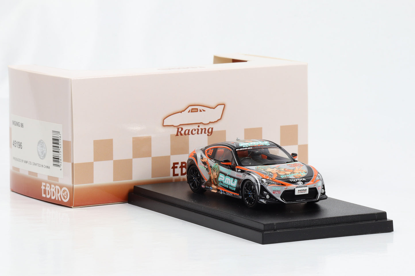 1:43 Ebbro Toyota Inging 86 schwarz Anime #38 diecast