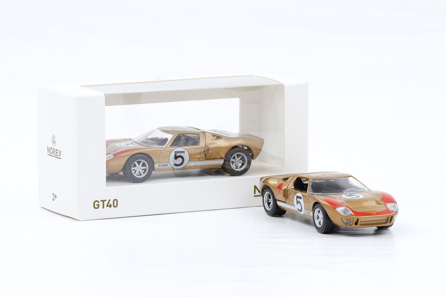 1:43 Norev Jet Car Ford GT40 24H Le Mans #5 1966 gold metallic 270578