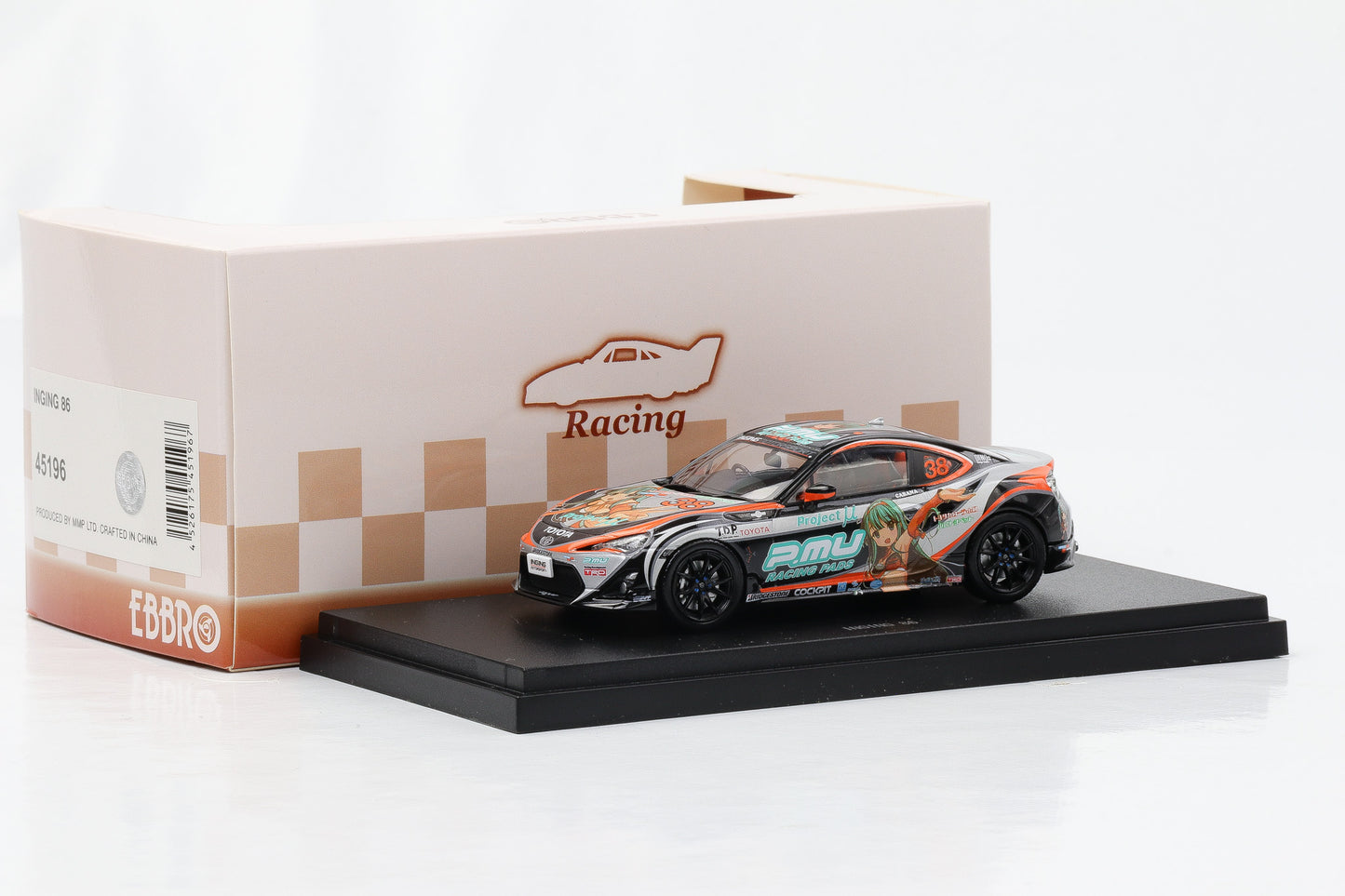 1:43 Ebbro Toyota Inging 86 schwarz Anime #38 diecast