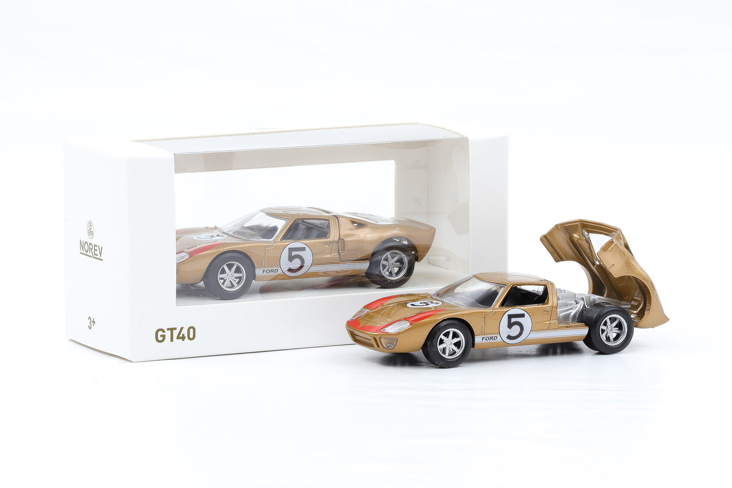 1:43 Norev Jet Car Ford GT40 24H Le Mans #5 1966 gold metallic 270578