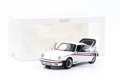 1:18 Norev Porsche 911 930 Turbo 3.3 weiss mit Martini Streifen 1980 187668