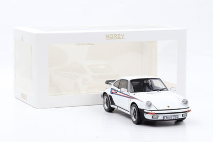 1:18 Norev Porsche 911 930 Turbo 3.3 weiss mit Martini Streifen 1980 187668