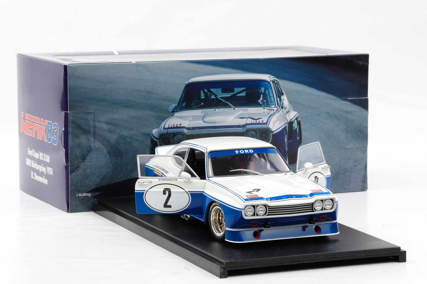 1:18 Werk83 Ford Capri RS 3100 #2 Sieger DRM Nürburgring 1974 Rolf Stommelen
