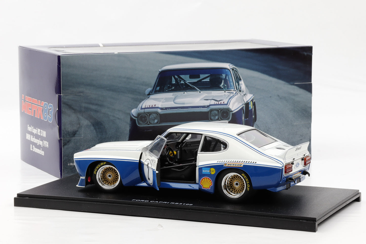 1:18 Werk83 Ford Capri RS 3100 #2 Sieger DRM Nürburgring 1974 Rolf Stommelen