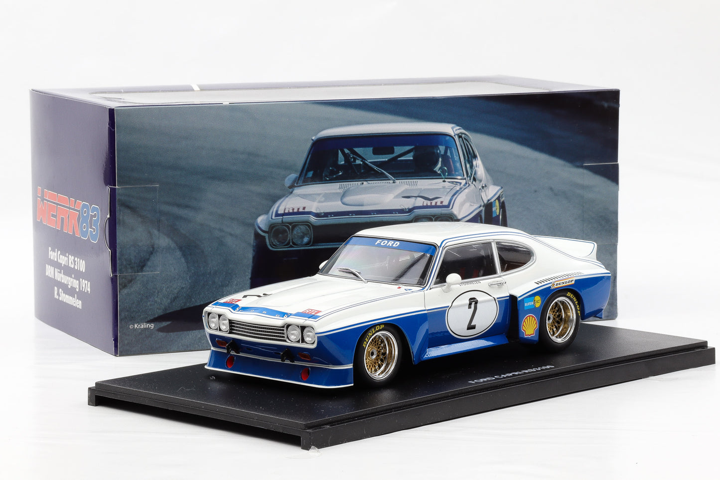 1:18 Werk83 Ford Capri RS 3100 #2 Sieger DRM Nürburgring 1974 Rolf Stommelen
