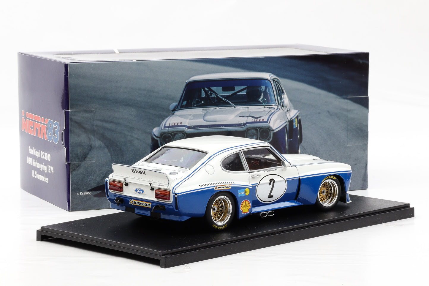 1:18 Werk83 Ford Capri RS 3100 #2 Sieger DRM Nürburgring 1974 Rolf Stommelen