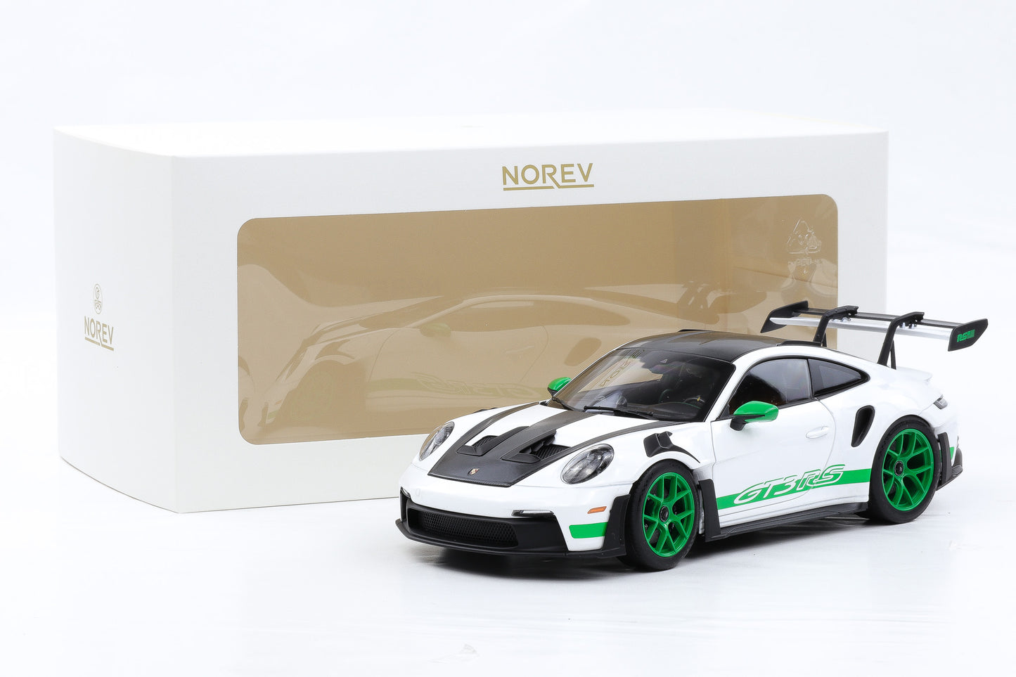 1:18 Norev Porsche 911 GT3 RS Tribute To Carrera RS weiss/Pythongrün 2022
