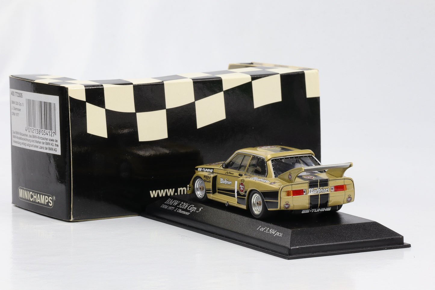 1:43 Minichamps BMW 320i Grp. 5 DRM 1977 J. Obermoser Warsteiner