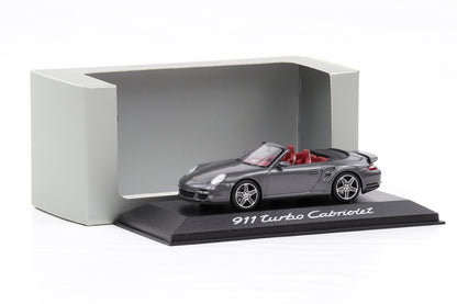 1:43 Minichamps Porsche 911 997 Turbo Cabriolet meteorgrau metallic 2007 WAP Dealer