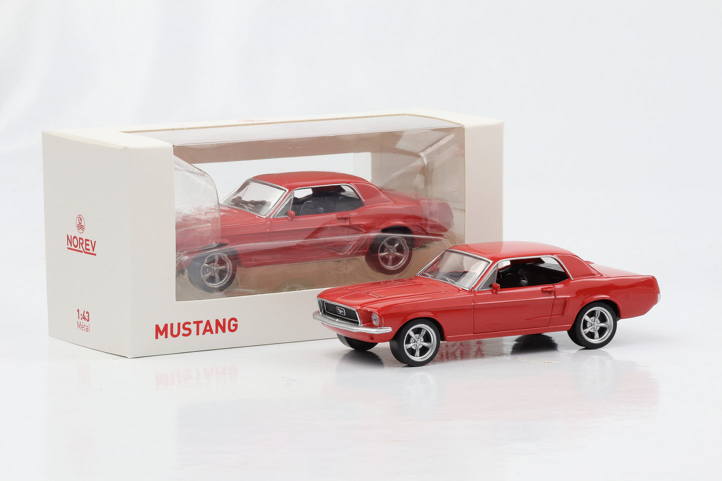 1:43 Ford Mustang MKI Coupe 1968 rojo Norev Jet Car diecast