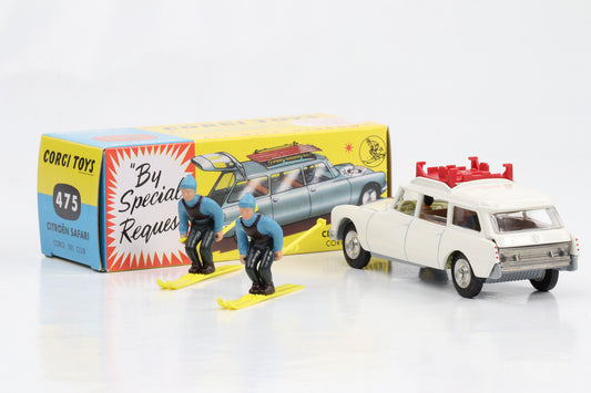 1:48 Corgi Toys Citroen Safari Corgi Ski Club Figur Gepäckträger Nr. 475 Repro