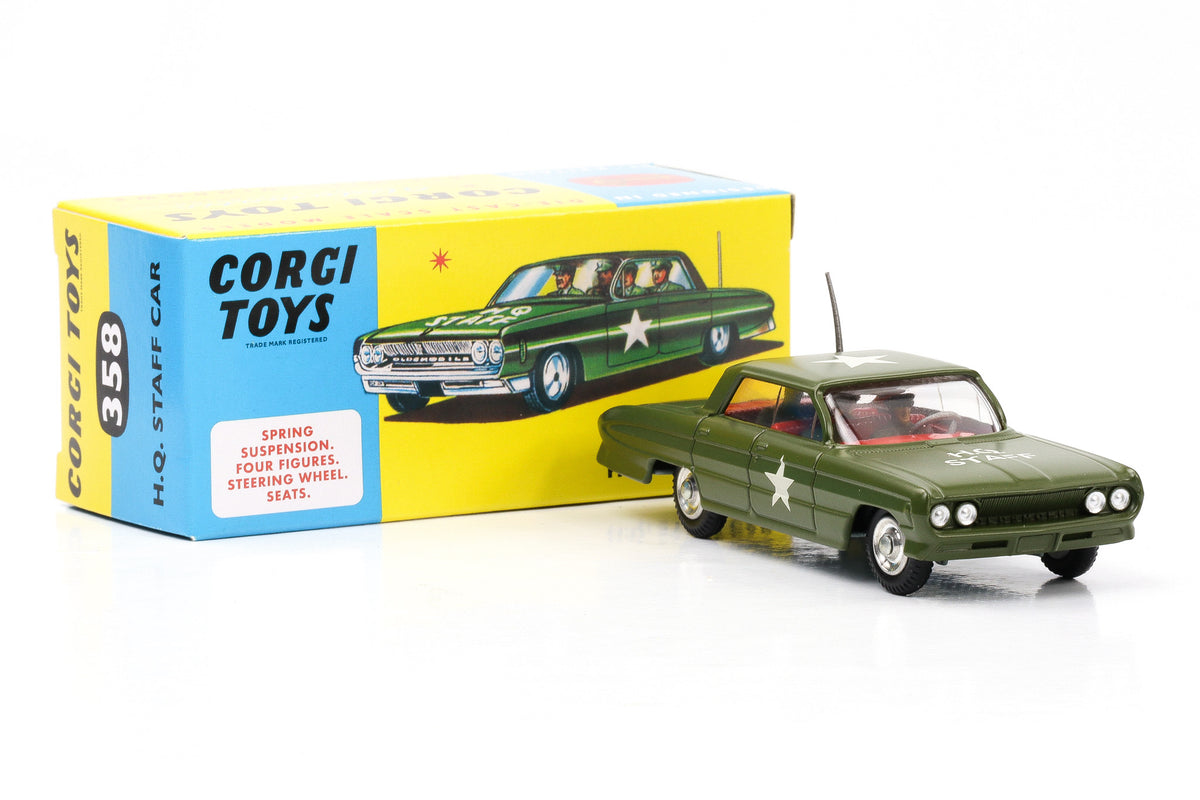 Corgi Model Club Toys H.Q. Staff Car mit Insassen grün Nr. 358 Repro