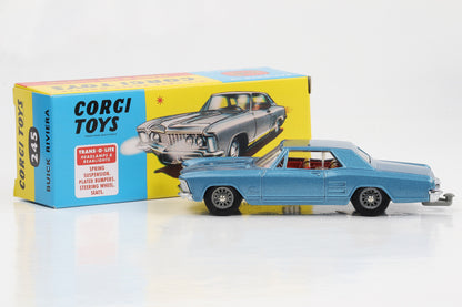 1:48 Corgi Toys Buick Riviera metallic-blau Nr. 245 Repro