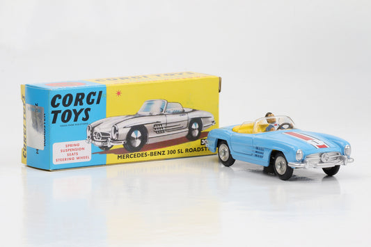 1:46 Corgi Toys Mercedes-Benz 300 SL Roadster Cabrio blau Nr. 303S Repro