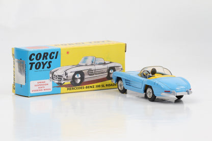 1:46 Corgi Toys Mercedes-Benz 300 SL Roadster Cabrio blau Nr. 303S Repro