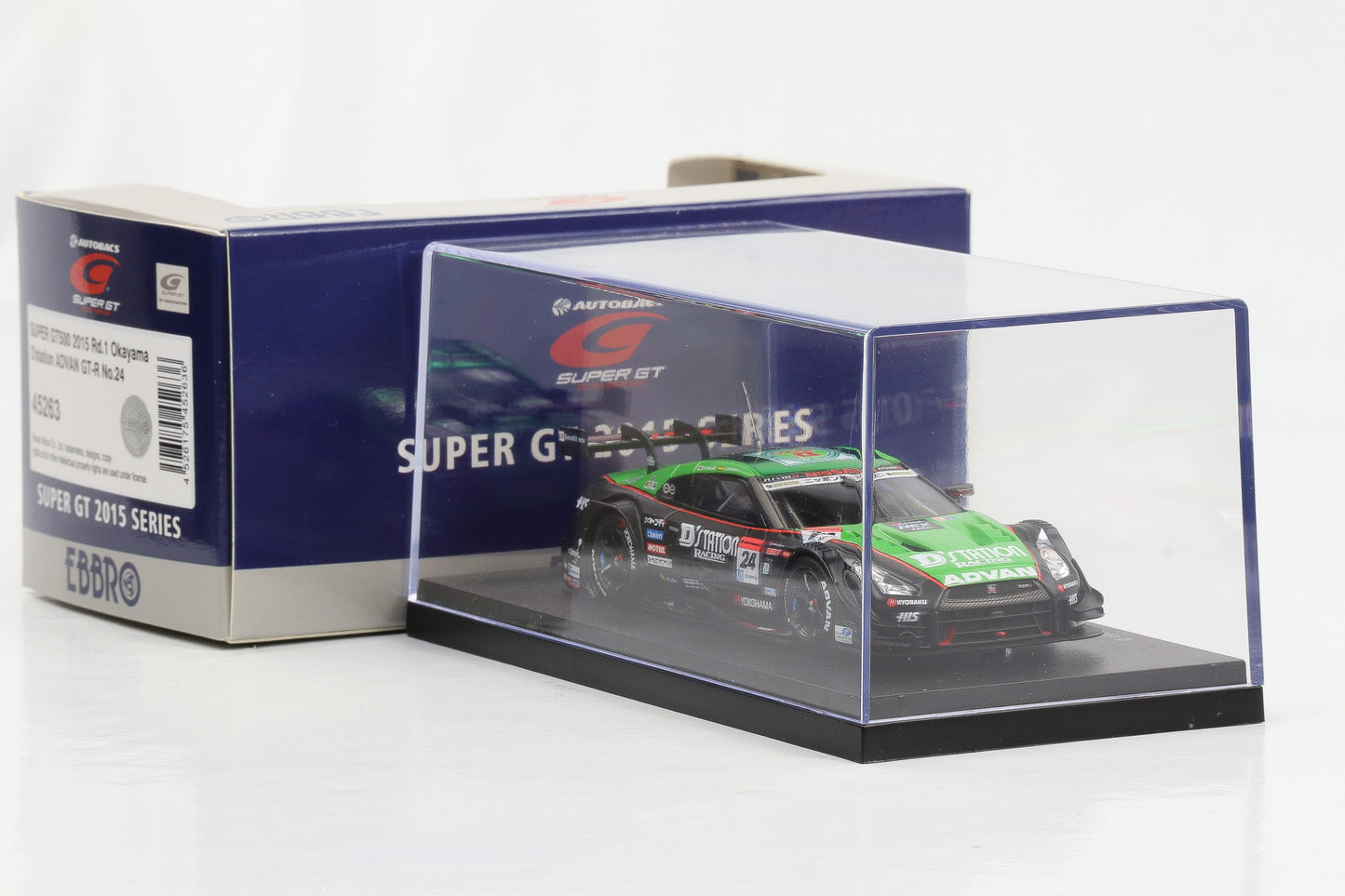 1:43 Ebbro Advan Nissan GT-R Super GT500 2015 Rd. 1 Okayama D. Sasaki L. Ordonez diecast