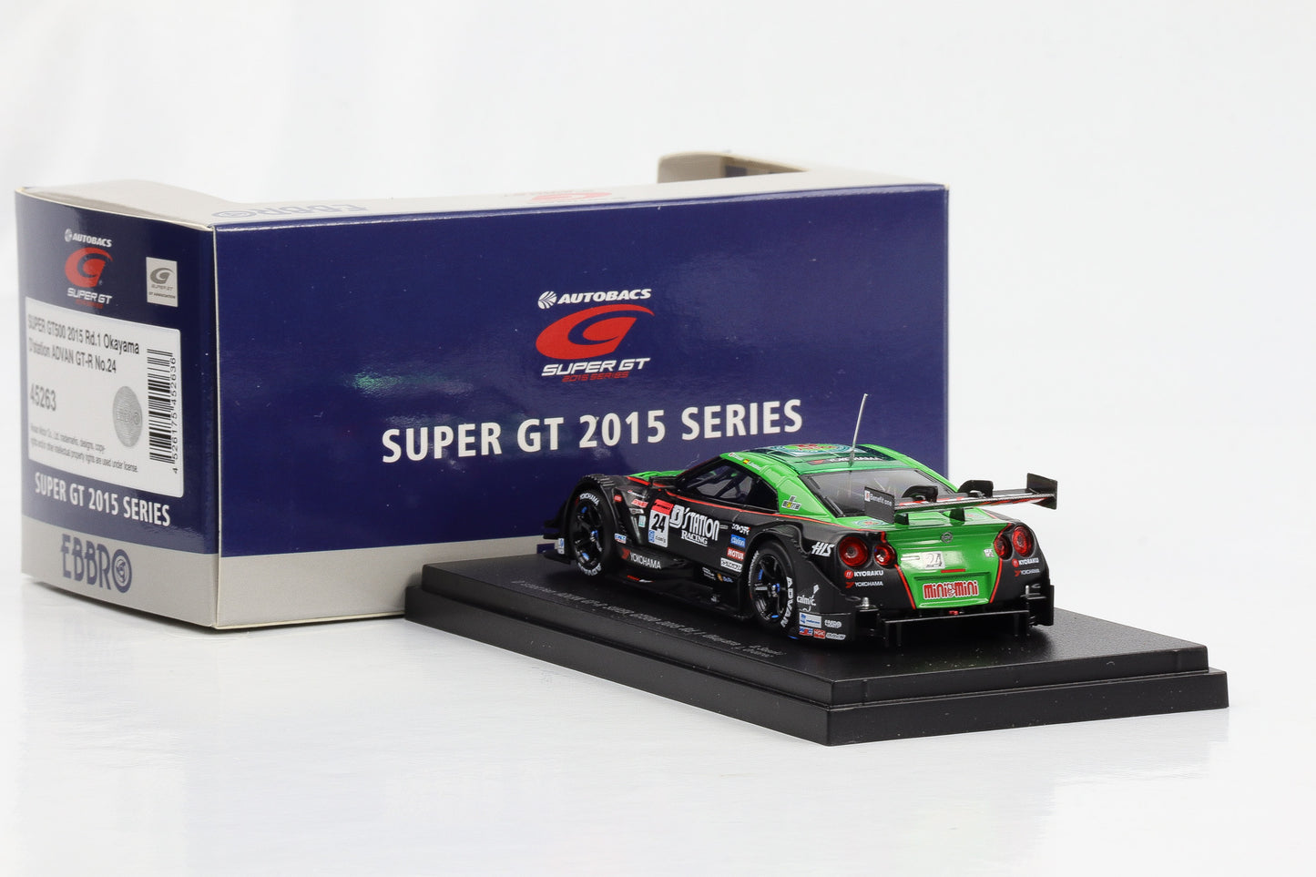 1:43 Ebbro Advan Nissan GT-R Super GT500 2015 Rd. 1 Okayama D. Sasaki L. Ordonez diecast