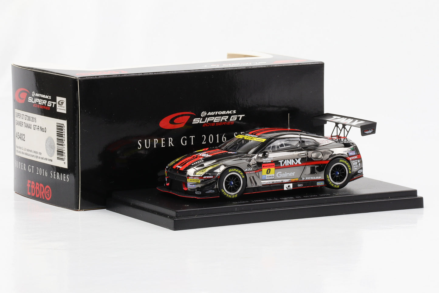 1:43 Ebbro Gainer Tanax Nissan GT-R Super GT GT300 2016 #0 A. Couto R. Tomita diecast