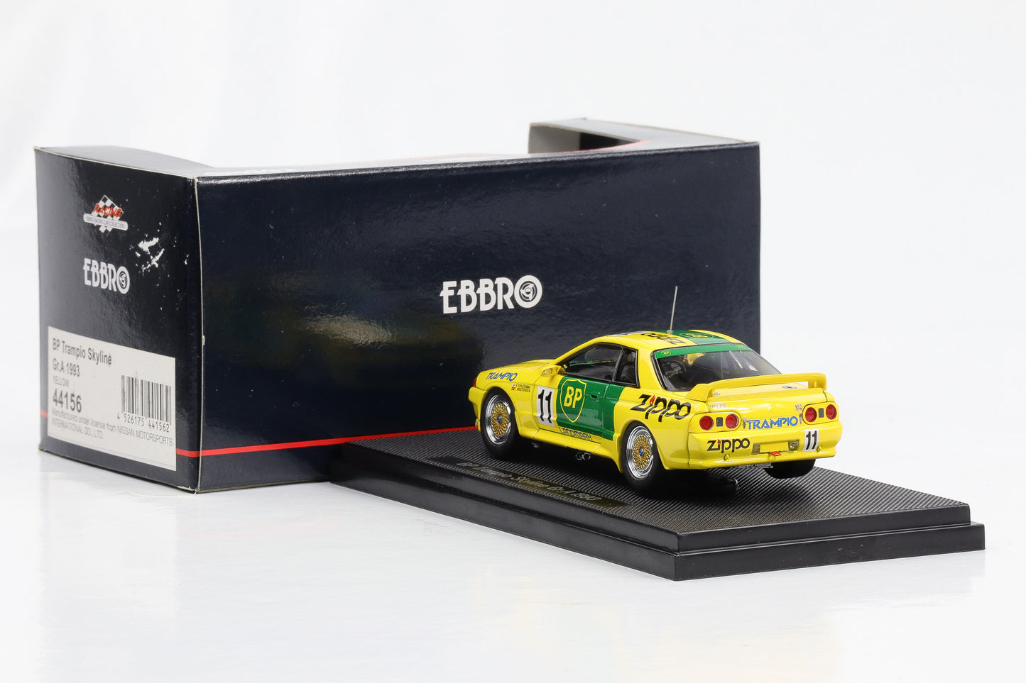 1:43 Ebbro BP Trampio Nissan Skyline Gr. A 1993 #11 H. Yokoshima T. Kristensen diecast