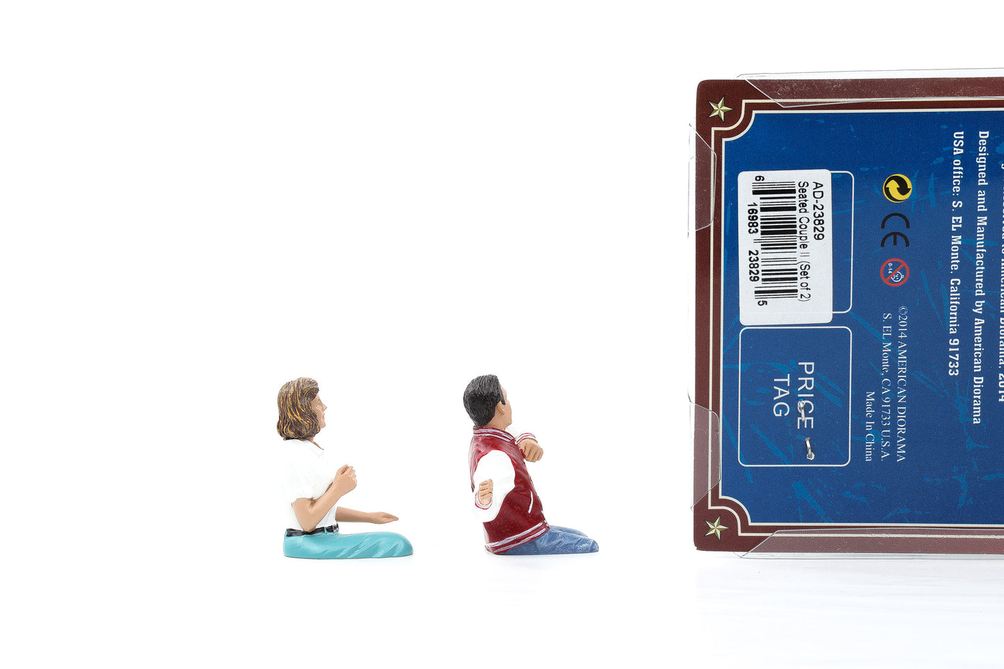 1:24 Figur Fahrer Set Mann Frau 50er sitzt Figuren American Diorama 23829