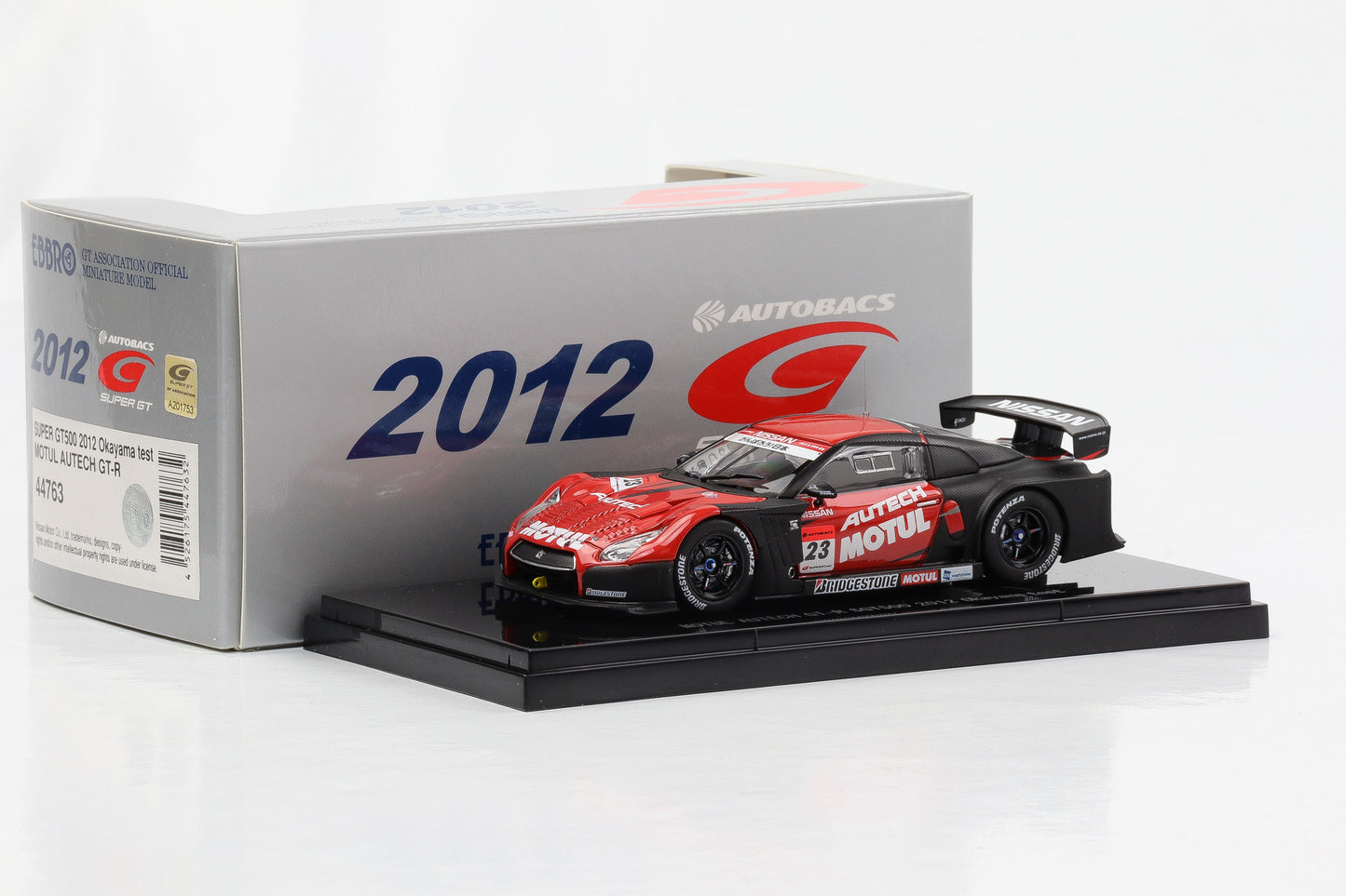 1:43 Ebbro Motul Autech Nissan GT-R SGT500 2012 Okayama test diecast