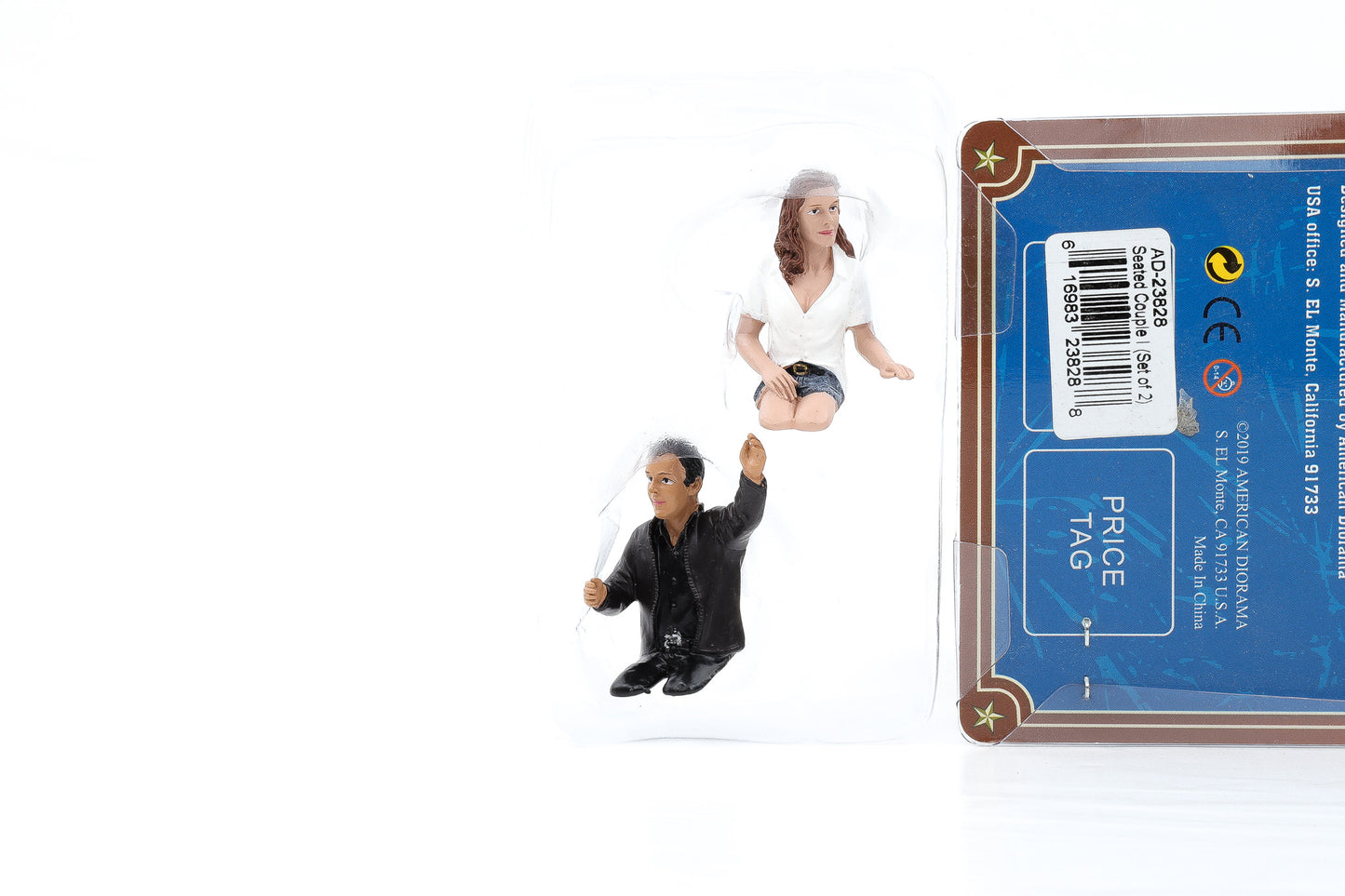 1:24 Figur Fahrer Set Mann Frau sitzt Figuren American Diorama 23828