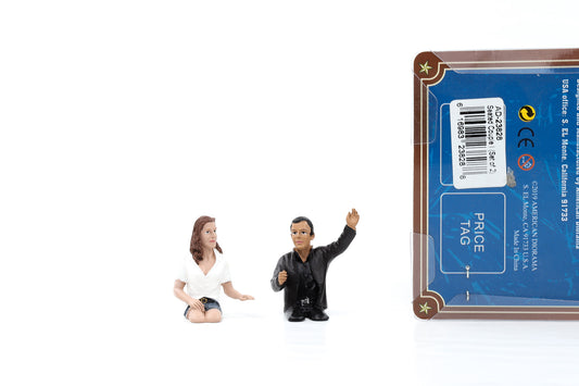1:24 Figur Fahrer Set Mann Frau sitzt Figuren American Diorama 23828