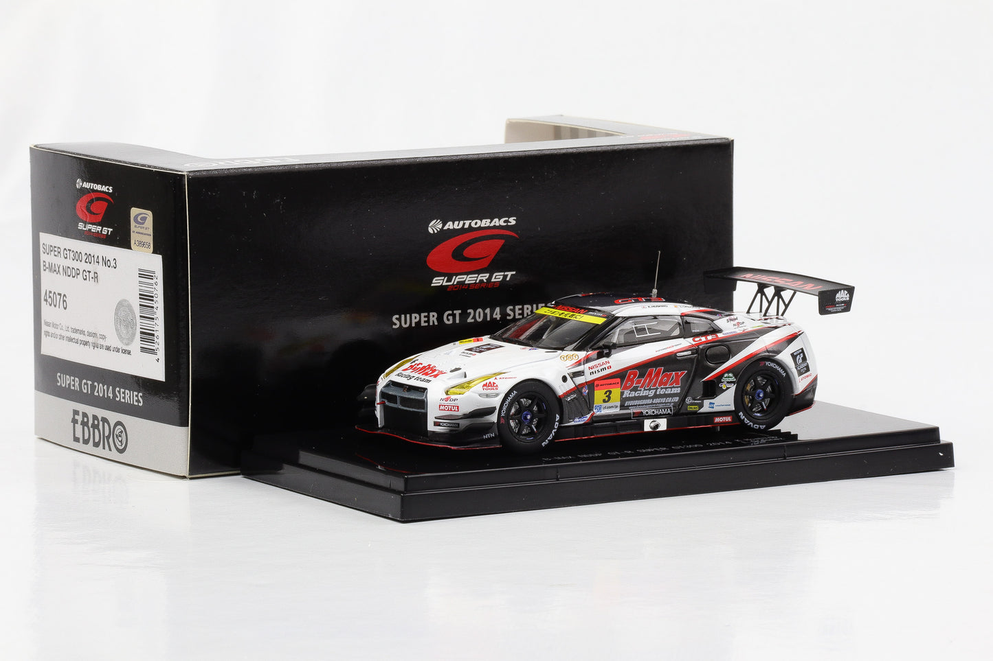 1:43 Ebbro B-Max Nissan GT-R Super GT300 2014 #3 K. Hoshino L. Ordonez diecast