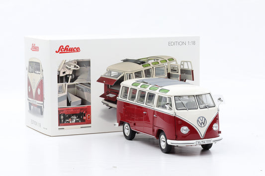 1:18 Schuco VW Volkswagen T1b Samba Bus rot weiss 1962