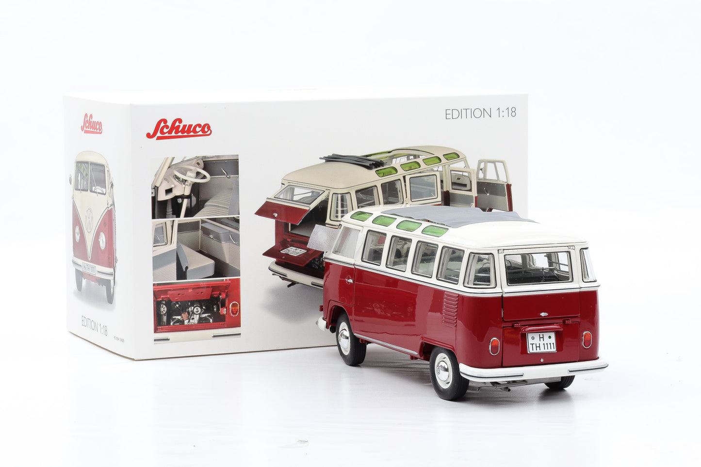 1:18 Schuco VW Volkswagen T1b Samba Bus rot weiss 1962