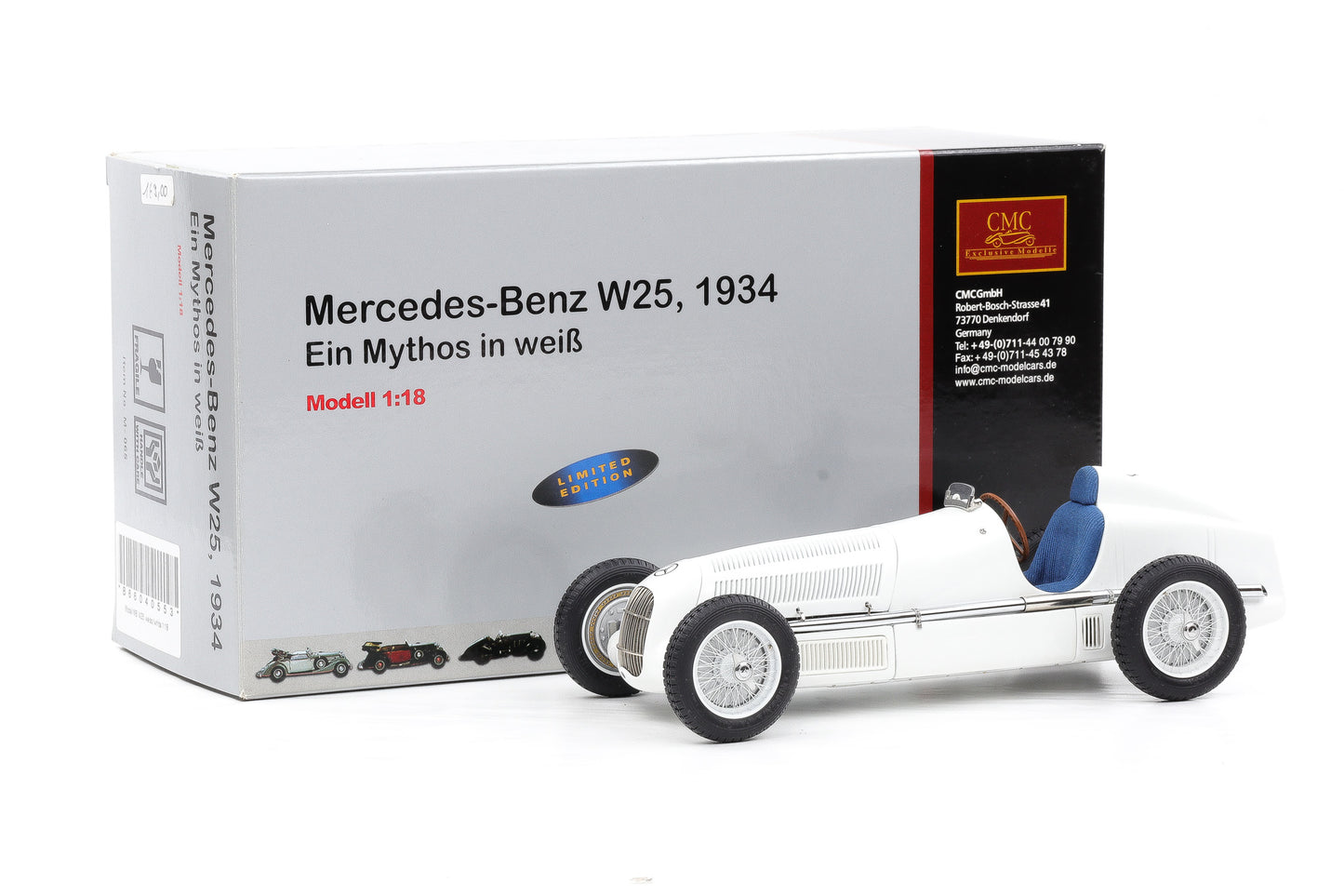 1:18 CMC Mercedes-Benz W25 1934 Mythos in weiss M-065