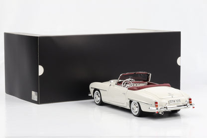 1:18 Norev Mercedes-Benz 190 SL Roadster W121 mit Softtop weißgrau mit Softtop Dealer