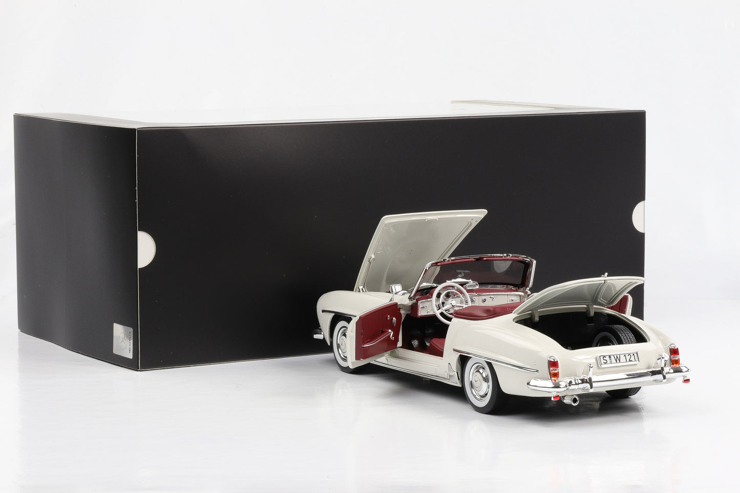 1:18 Norev Mercedes-Benz 190 SL Roadster W121 mit Softtop weißgrau mit Softtop Dealer