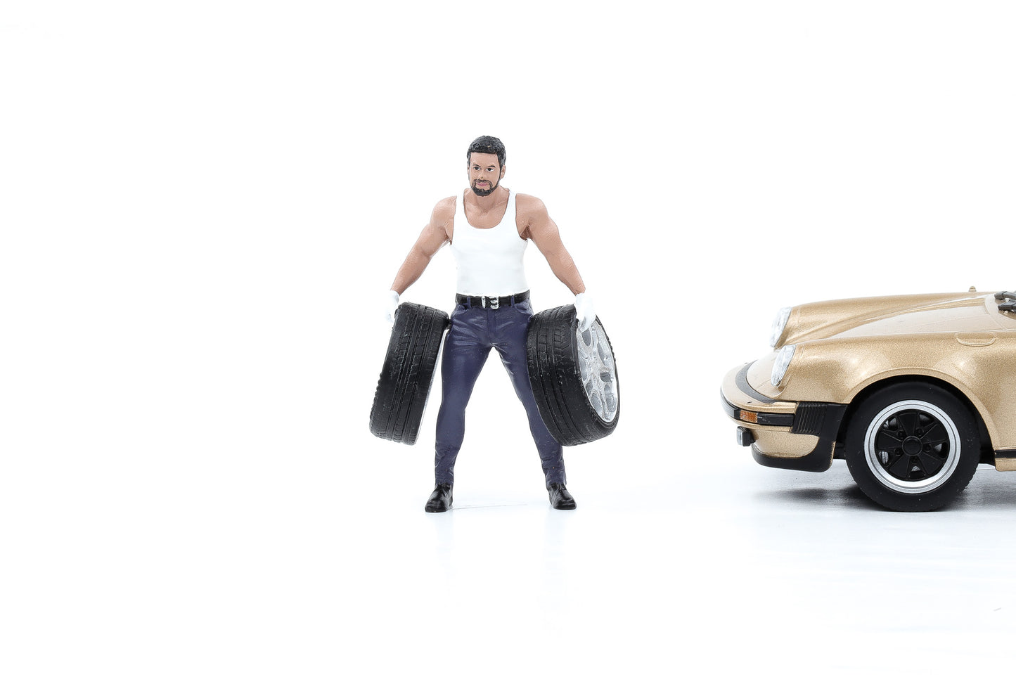 1:24 Figur Muscle Mechanics Mann mit Reifen American Diorama 25201#1