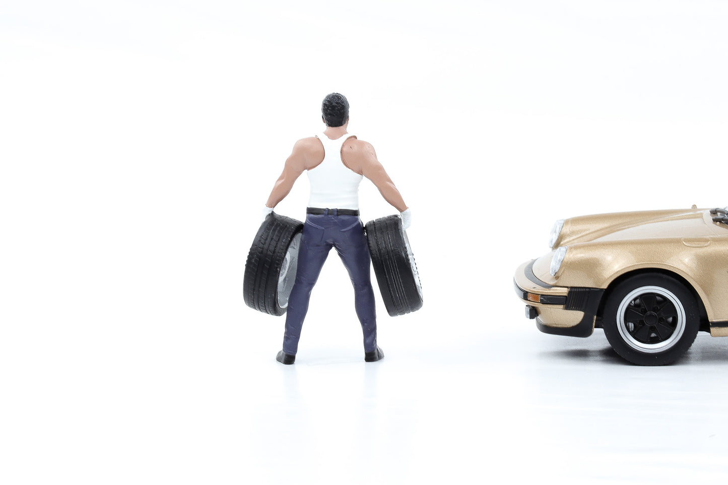1:24 Figur Muscle Mechanics Mann mit Reifen American Diorama 25201#1