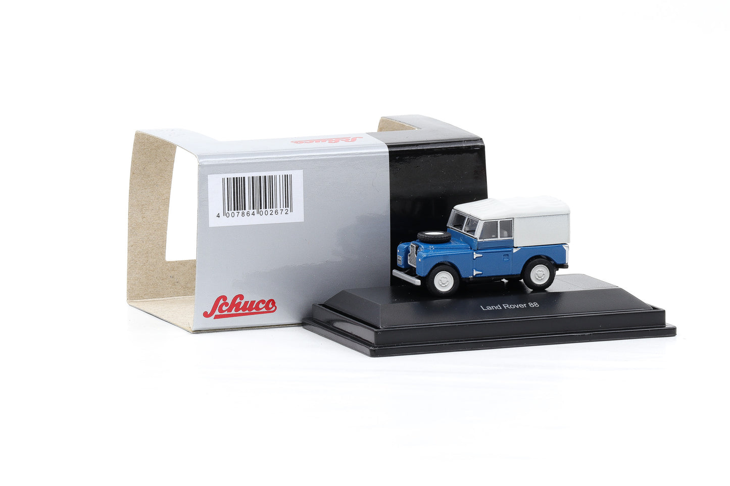 1:87 Schuco H0 Land Rover 88 blau mit Verdeck diecast