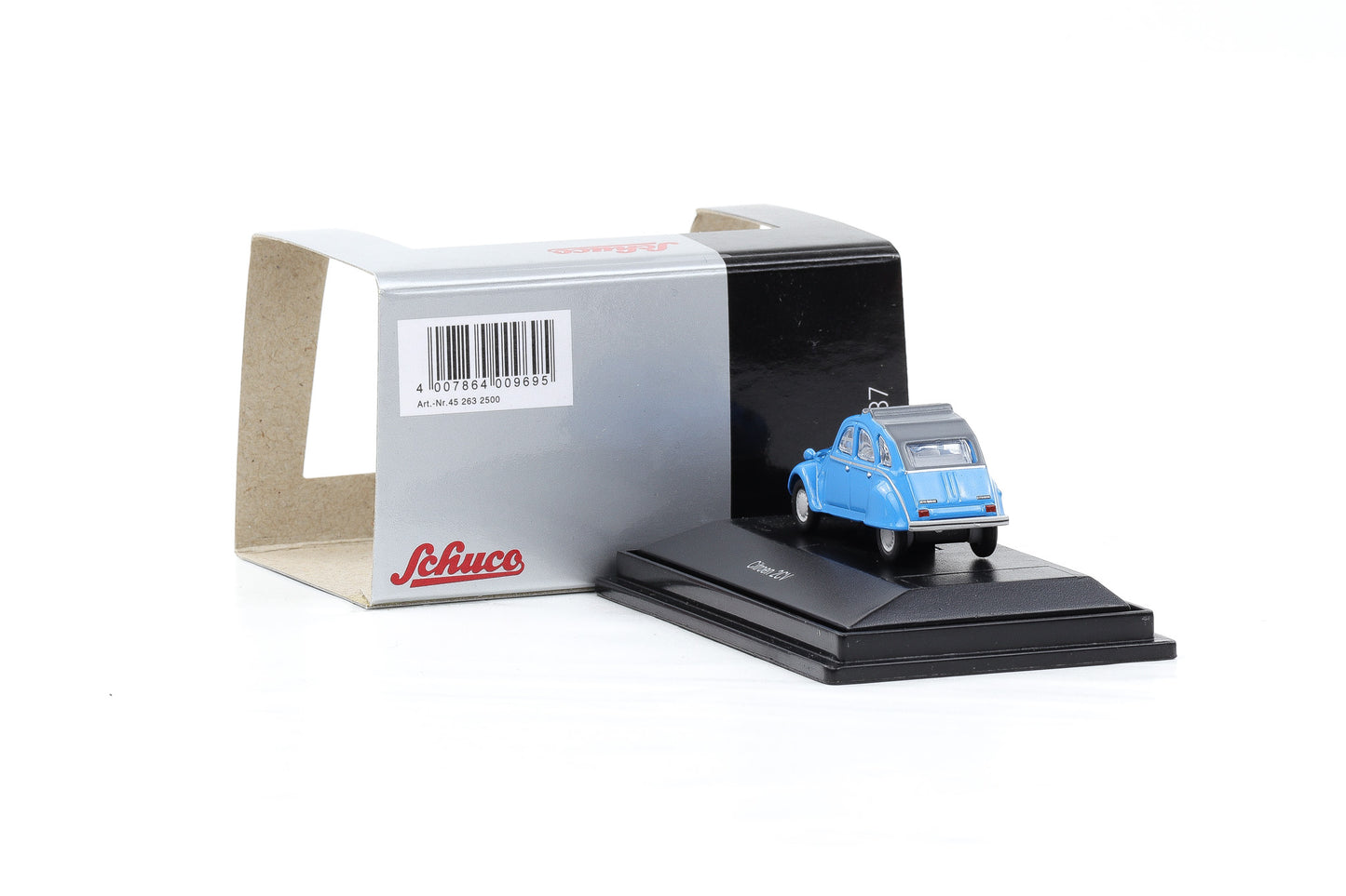 1:87 Schuco H0 Citroen 2 CV Ente offenes Schiebedach blau