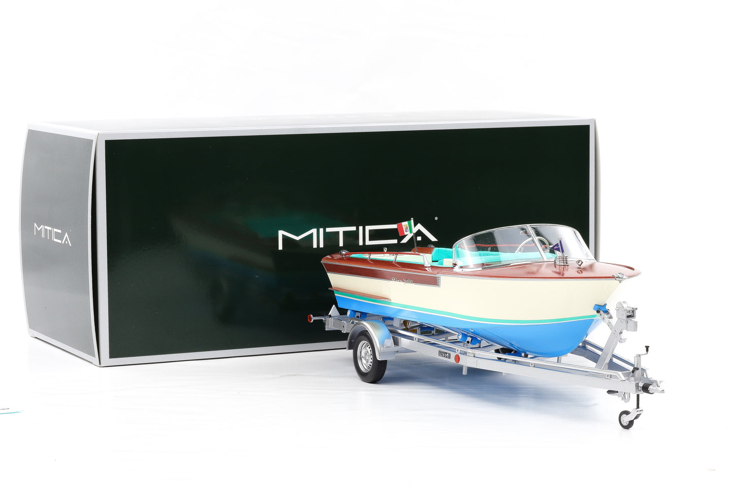 1:18 RIVA JUNIOR 1966 Motoscafo Motorboot mit Anhänger MITICA 206001-D