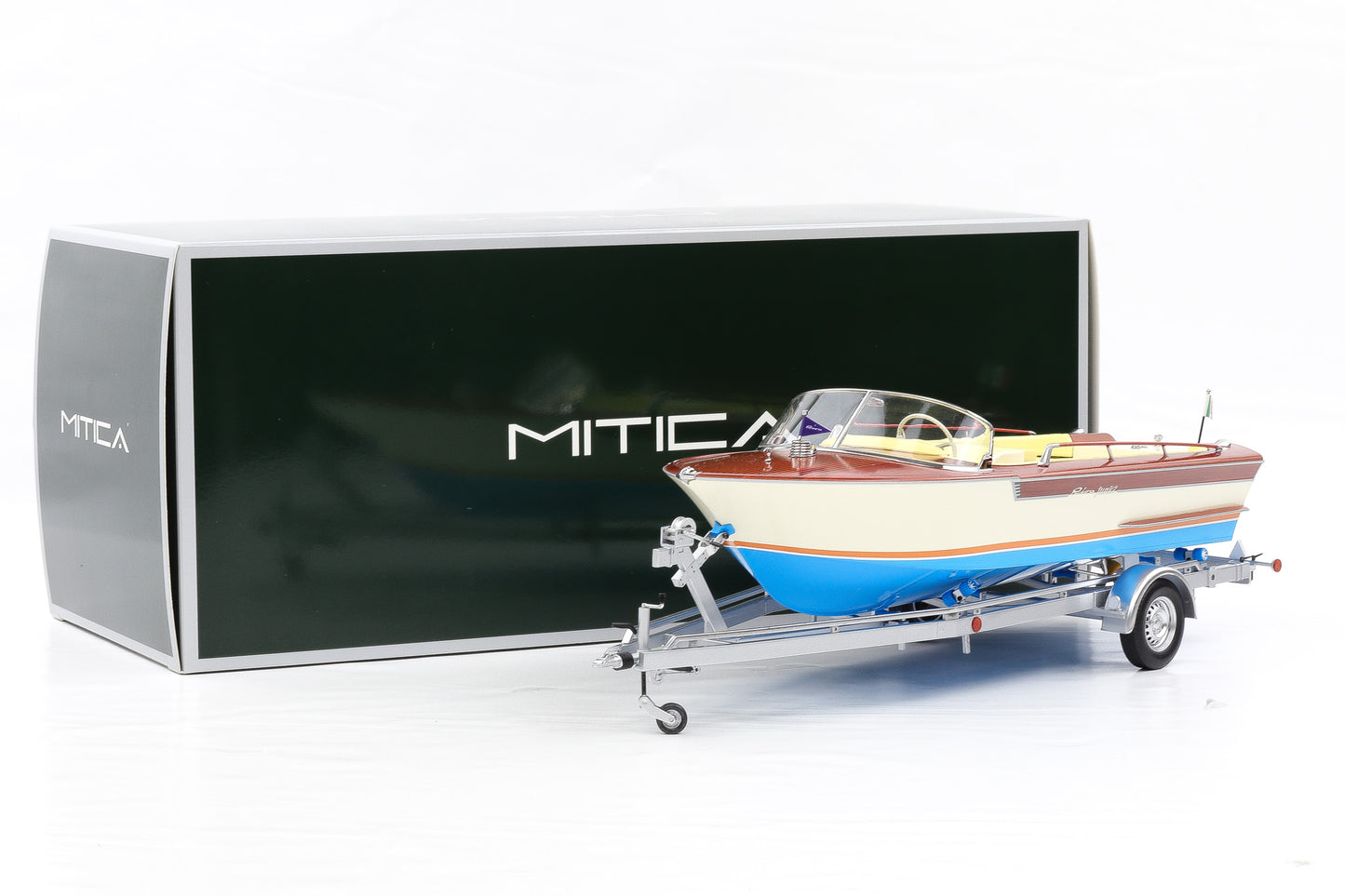 1:18 RIVA JUNIOR 1966 Motoscafo Motorboot mit Anhänger MITICA 206002-D